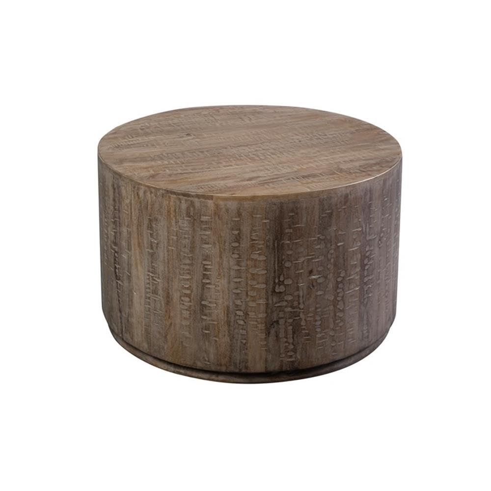 Drum Coffee Table, Round, Gray