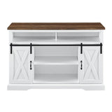 Farmhouse Sliding Door Wood 52" Highboy TV Stand Console Buffet Credenza