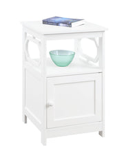 Omega End Table with Cabinet, White