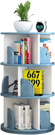 360° Rotating Bookshelf, Small Spaces Height Adjustable Bookshelf, Children's Bookcase,