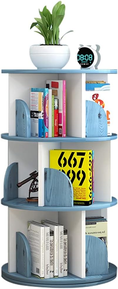 360° Rotating Bookshelf, Small Spaces Height Adjustable Bookshelf, Children's Bookcase,
