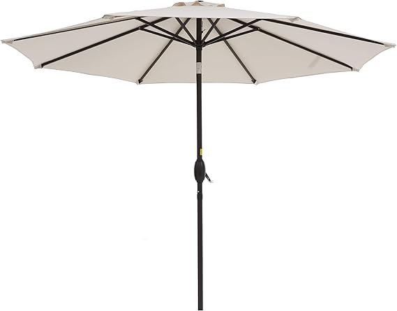 9' Outdoor Umbrella Patio Umbrella 2-Year-Non-Fading Steel Market Umbrella with Push Button