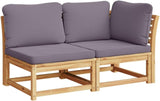 vidaXL Patio Lounge Set 8 Piece Acacia Wood with Cushions for Garden/Patio, Dark Gray