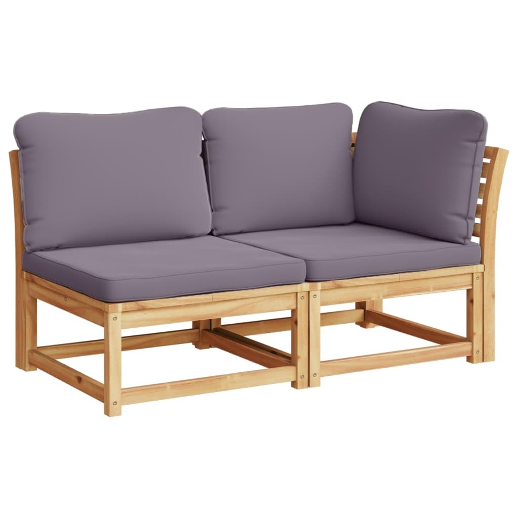 vidaXL Patio Lounge Set 8 Piece Acacia Wood with Cushions for Garden/Patio, Dark Gray
