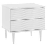 Modern 2-Drawer Bedside Accent Table Nightstand