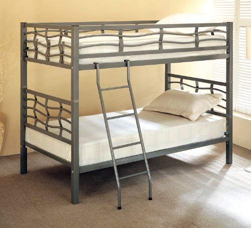 Fairfax Twin Bunk Bed with Ladder Light Gunmetal 7395