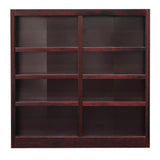 Traditional 48" Tall 8-Shelf Double Wide Wood Bookcase in Cherry