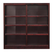 Traditional 48" Tall 8-Shelf Double Wide Wood Bookcase in Cherry