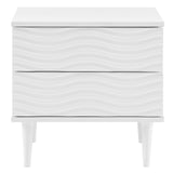 Modern 2-Drawer Bedside Accent Table Nightstand