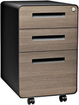 Stockpile 3 Drawer File Cabinet with Lock - Under Office Desk Metal Filing Cabinet,