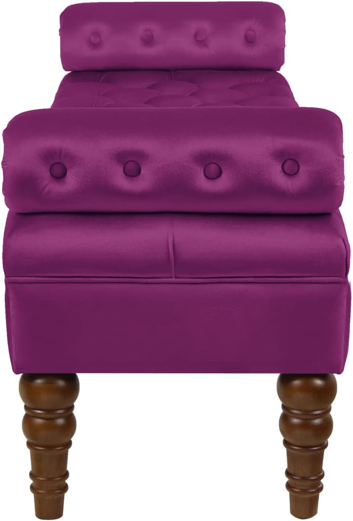 Violet End of Bed Bench,Velvet Long Bench for Bedroom