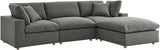 Modway Commix Down-Filled Overstuffed Vegan Leather 4-Piece Sectional Sofa