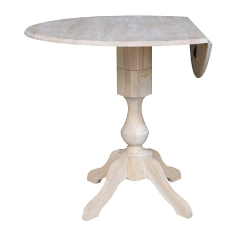 International Concepts 42 in. Round Dual Drop Leaf Pedestal Dining Table,