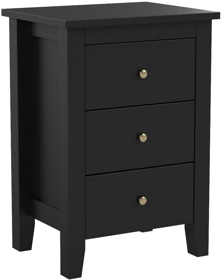 Nightstand with 3 Drawers Set of 2