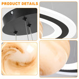 Kids Planet Glass Pendant Light - LED Dimmable Space Chandelier