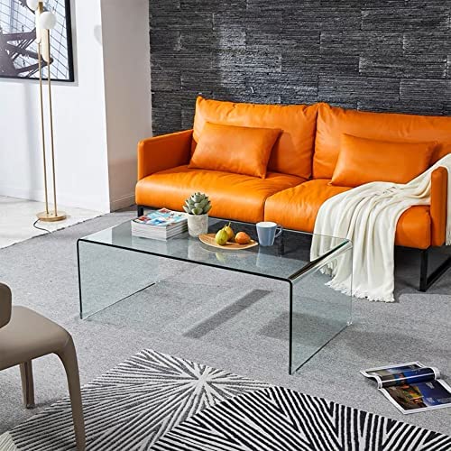 Tempered Glass Coffee Table for Modern Living Room Decor, Easy to Clean