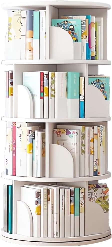 Rotating Bookshelf Tower, Circular Bookshelf for Kids&Adults