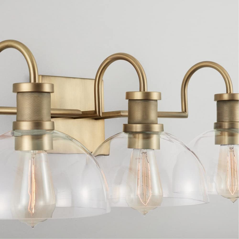 139133AD-497 Cassidy Mid-Century Clear Glass Dome Bath Vanity Wall Mount