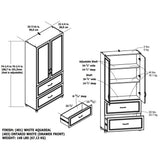 SystemBuild Evolution Kendall 36" 2 Door/2 Drawer Storage Cabinet - White