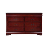 Acme Louis Philippe III 6 Drawers Dresser in Cherry