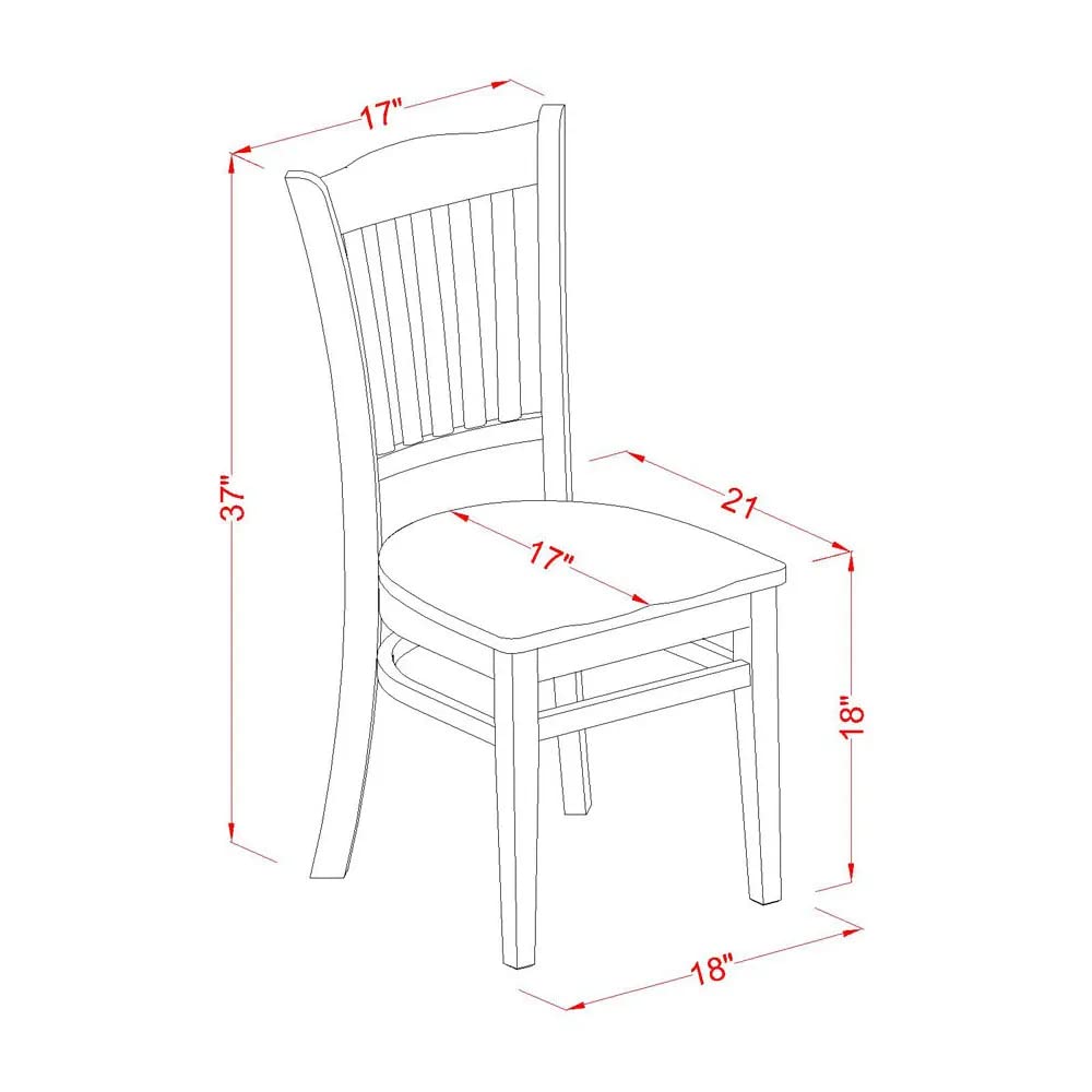 DMGR5-MAH-W 5 Piece Dining Room Table Set Includes a Round Kitchen