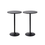 Santina 2 Pack Round Bar and Pub Table, Black