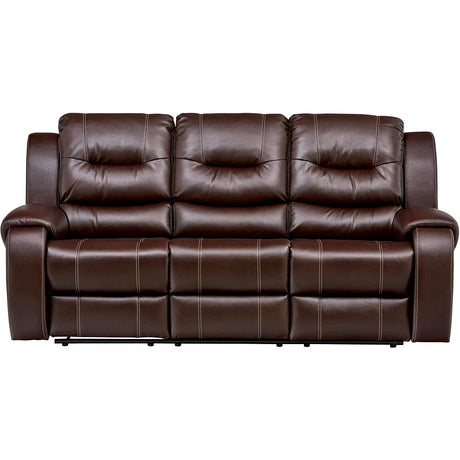 Faux-Leather Double Reclining 3-Seater Sofa, HUM001SF-BR, 40.000