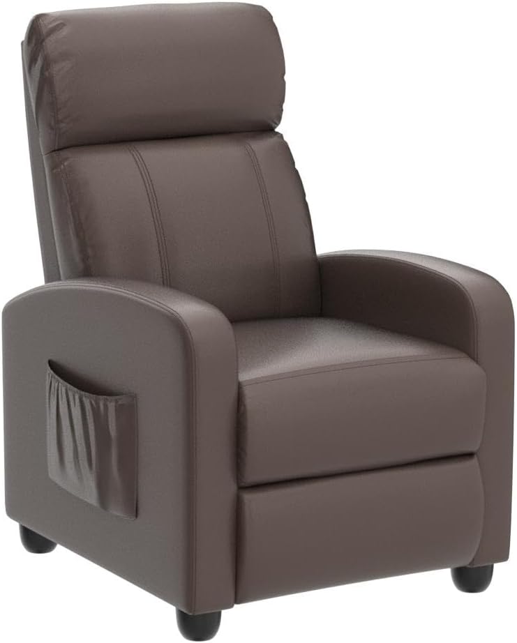 Recliner Chair PU Leather Recliner with Massage Function Small Reclining Chair