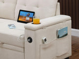 Modern Reversible Sleeper Sectional Sofa L-Shaped Pull Out Sleep Sofabed