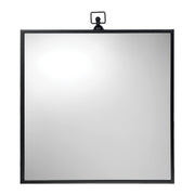 Wall Mirror with Sleek Metal Frame and Loop Hook, Black