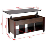 Coffee Table, 41in Lift Top Coffee Table with Storage Hidden Compartment & Shelf