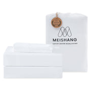 Bamboo Viscose Sheet Set Queen Size - 100% Pure Organic Viscose - 400TC Bamboo Viscose Cooling Bed Sheets Set - Fit 16 Inch Deep Pocket - 4 Piece Set Silky Soft - Queen, White