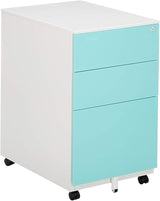 Modern Soho Design 2-Drawer Metal Mobile File Cabinet with Lock Key/Fully Assembled