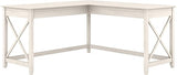 Key West L Shaped Desk, 60-inch Modern Farmhouse Writing Desk for Home Office