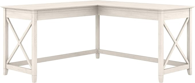 Key West L-Shaped Desk 60-Inch Modern Farmhouse Writing Desk for Home Office