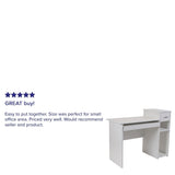 Highland Park White Computer Desk with Shelves and Drawer