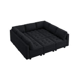 Sleeper Modular Sectional Sofa 9 Seater Velvet Sectional Sofa with Storage Sectional