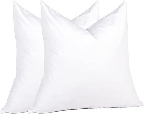 Euro Pillow Inserts 26 x 26 (Pack of 2, White), Down Feather Pillow Stuffer