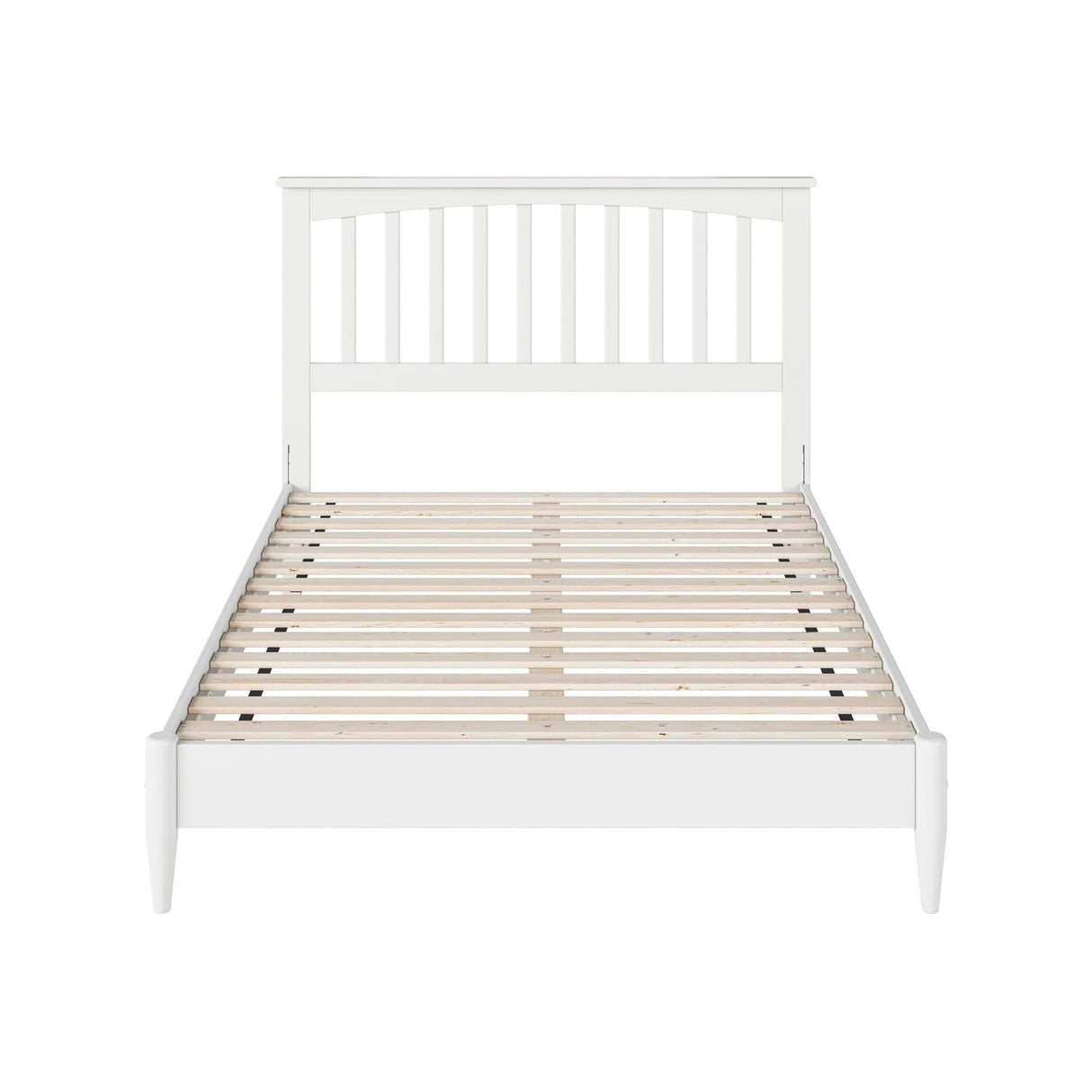 Simplicity Full Solid Wood Low Profile Platform Bed in White