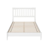 Simplicity Full Solid Wood Low Profile Platform Bed in White