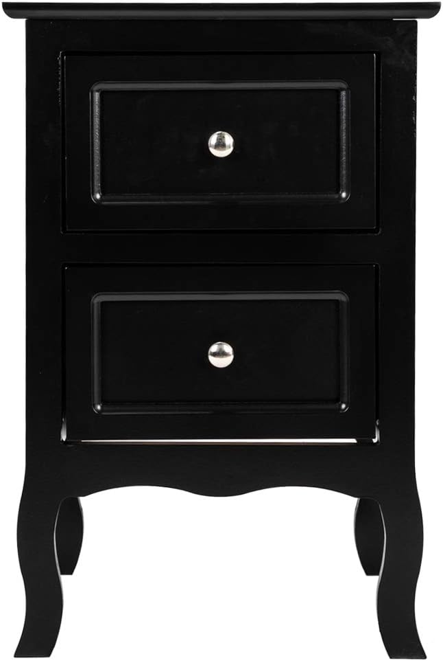 Gray Nightstand Set of 2, Nightstands with 2 Drawers, Bed Side Table/Night Stand