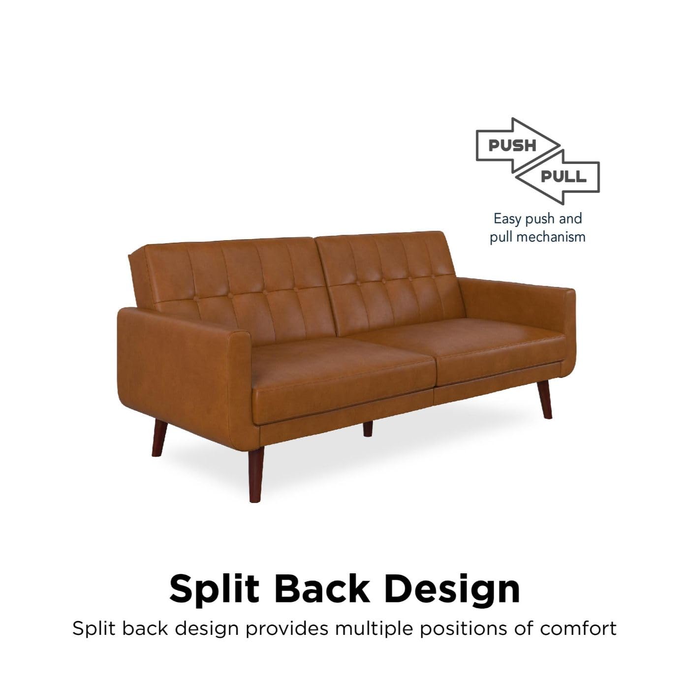 Nia Modern, Upholstered Accent, Camel Faux Leather Chair