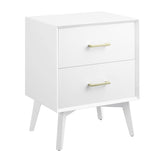 Metro Two Drawer Nightstand Bed Side Table, White