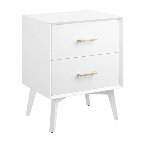 Metro Two Drawer Nightstand Bed Side Table, White