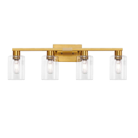 4-Light Vanity Lights,Modern Brushed Gold Bathroom Light Fixtures