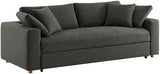Commix Down Filled Fabric Sleeper Sofa in Pure White