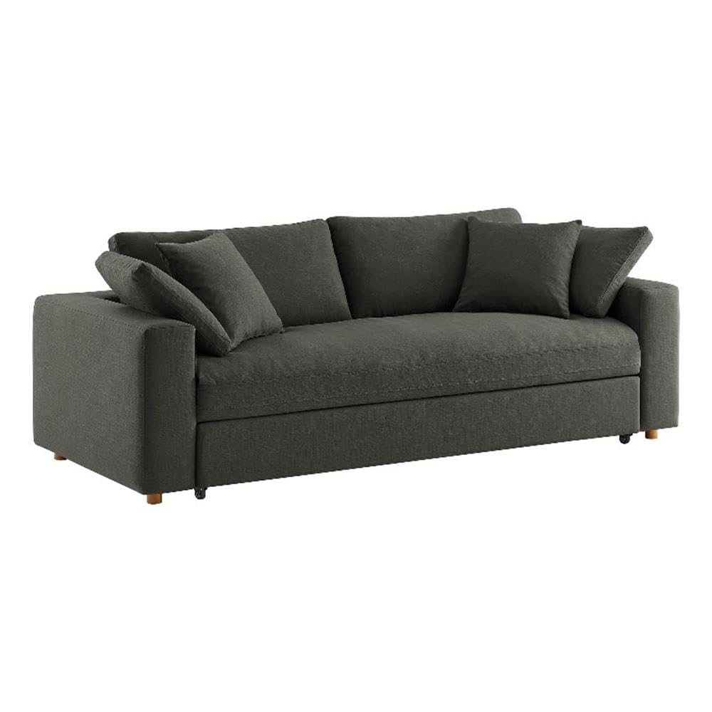 Commix Down Filled Fabric Sleeper Sofa in Gray