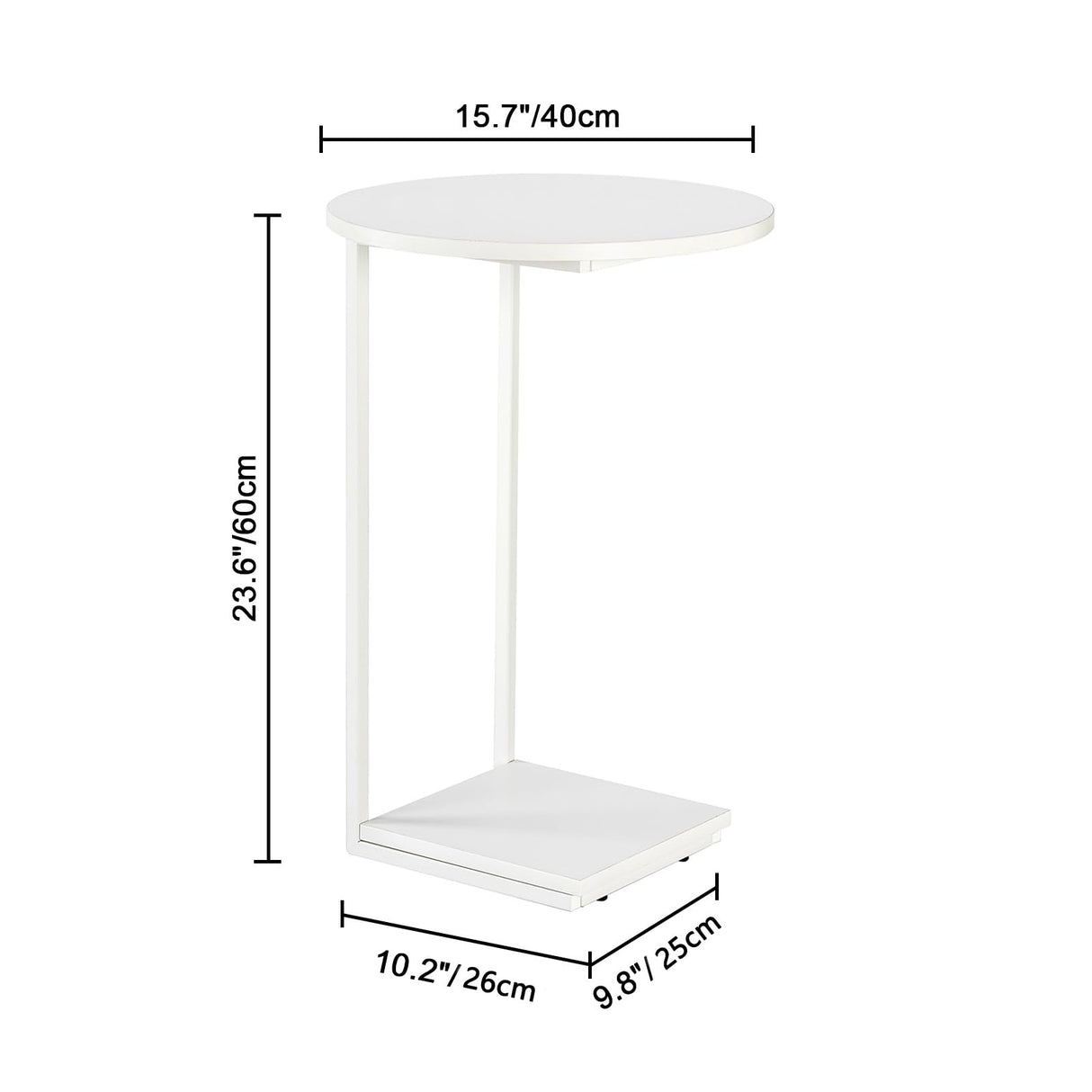 C Table End Table, Couch Table That Slide Under, Sofa Side Table in Living Room