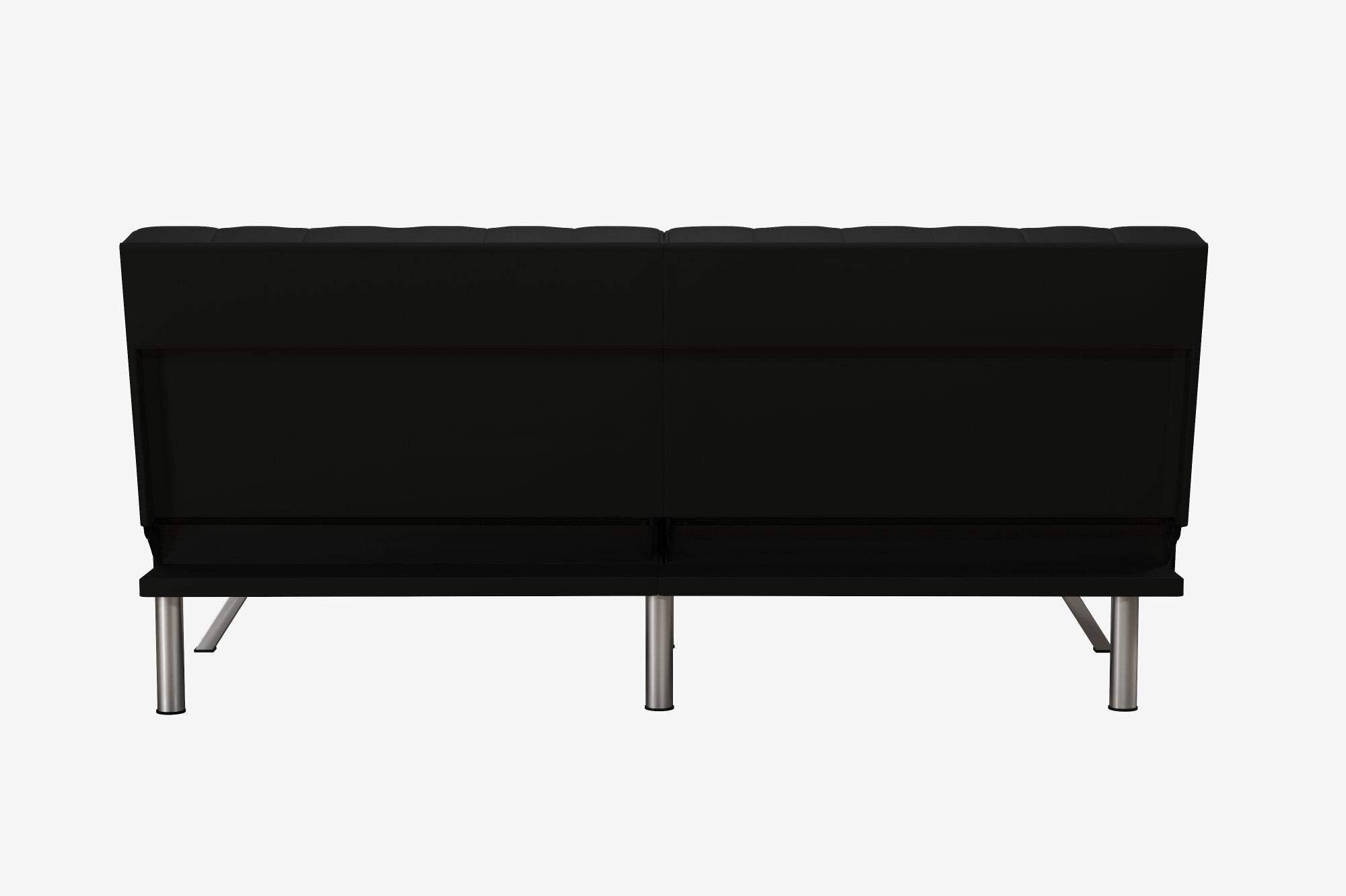 Emily 71 Inch Futon Sofa Bed, Armless Upholstered Couch Sleeper with Tufted Back and Seat