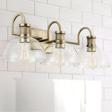 139133AD-497 Cassidy Mid-Century Clear Glass Dome Bath Vanity Wall Mount